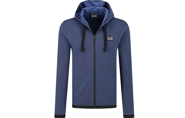 Emporio Armani EA7 Blue Hooded Sports Casual Jacket 3HPM15-PJF3Z-3503