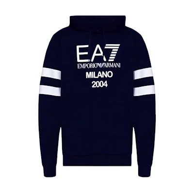 Emporio Armani EA7 Blue Hoodie with Letter & Number Print 3RUM04-PJ2SZ-1554