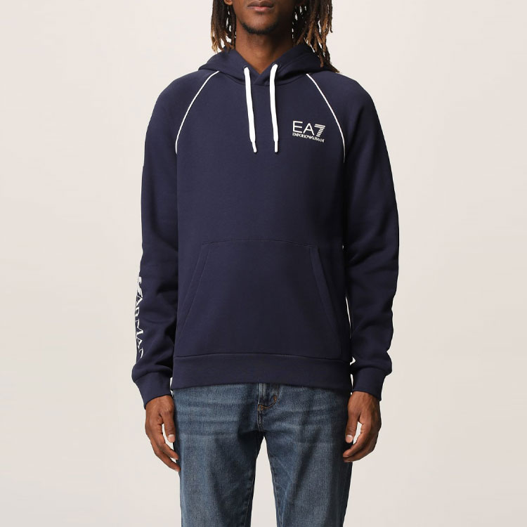 Purchase Emporio Armani EA7 藍色連帽上衣附字母印花設計 6KPM74-PJ07Z-1554