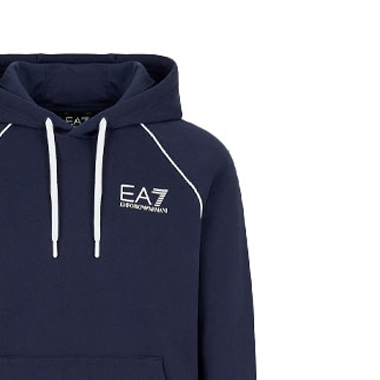 Cheap Emporio Armani EA7 藍色連帽上衣附字母印花設計 6KPM74-PJ07Z-1554