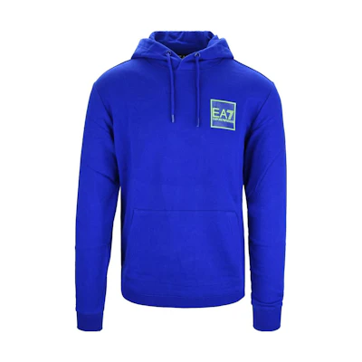 Emporio Armani EA7 Blue Hoodie with Logo Letter Print Long Sleeve Design 3LPM51-PJEQZ-1597