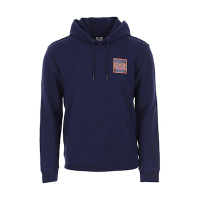 Emporio Armani EA7 Blue Hoodie with Logo Print - SS22 Collection 3LPM51-PJEQZ-1554