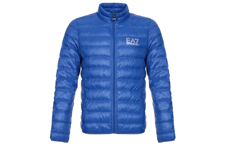 EMPORIO ARMANI EA7 Blue Letter Print Lightweight Down Jacket 8NPB01-PN29Z-1598