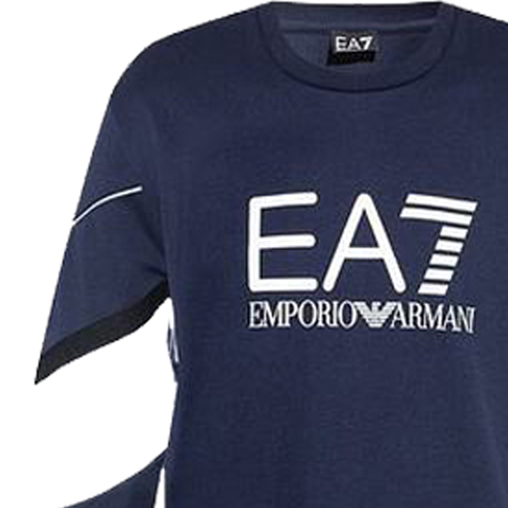 Details for Emporio Armani EA7 藍色標誌印花圓領長袖運動衫 6KPM03-PJ3MZ-1554