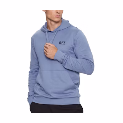Emporio Armani EA7 Blue Logo Print Hoodie 8NPM04-PJ05Z-1531
