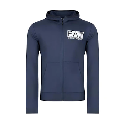 Emporio Armani EA7 Blue Logo Print Jacket Hoodie 3GPM53-PJ05Z-1554
