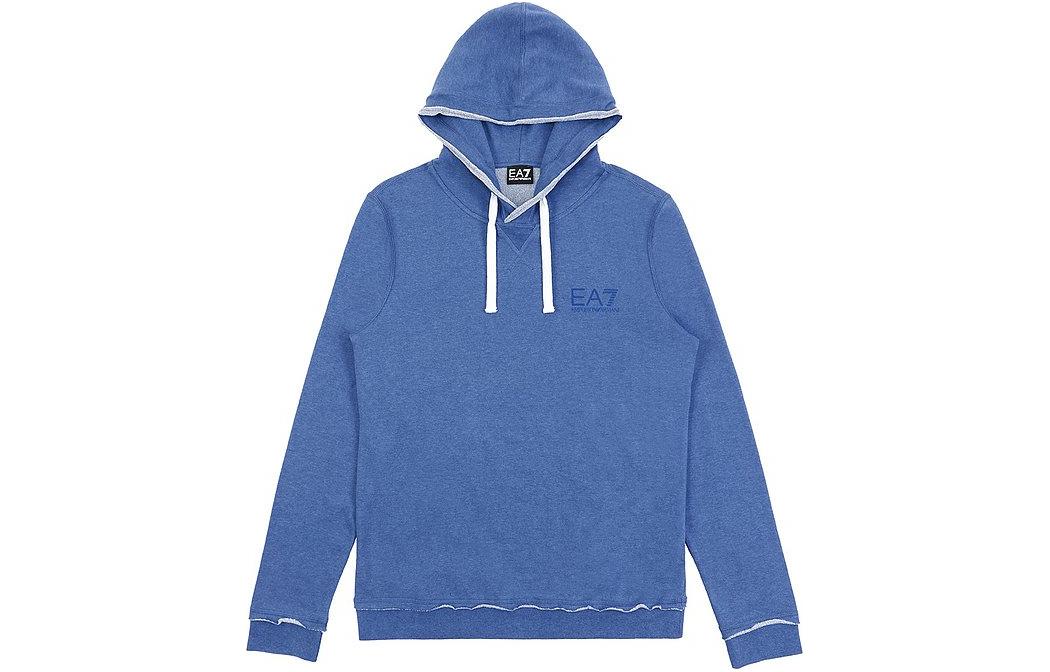 Emporio Armani EA7 Blue Logo Print Pullover Hoodie 274632-4A269-12033
