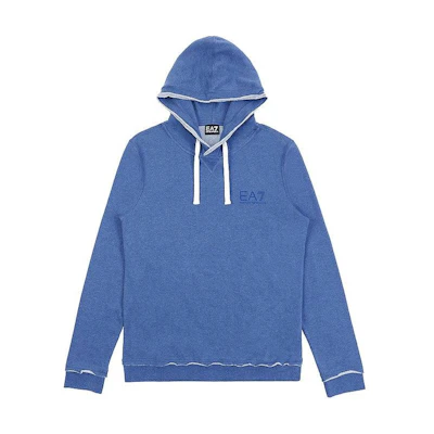 Emporio Armani EA7 Blue Logo Print Pullover Hoodie 274632-4A269-12033