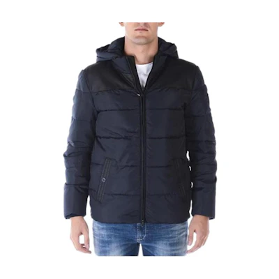 Emporio Armani EA7 Blue Quilted Hooded Cotton Jacket 6YPB19-PN02Z-1578