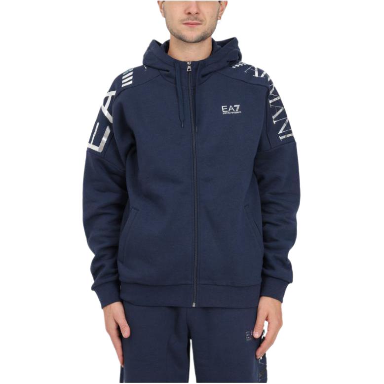 Emporio Armani EA7 Blue Slim-Fit Logo Zip Hoodie Jacket 6RPM24-PJHLZ-1554