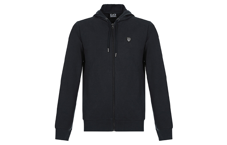 Emporio Armani EA7 Blue Solid Color Hooded Zip-Up Sweatshirt 8NPM15-PJ05Z-01578