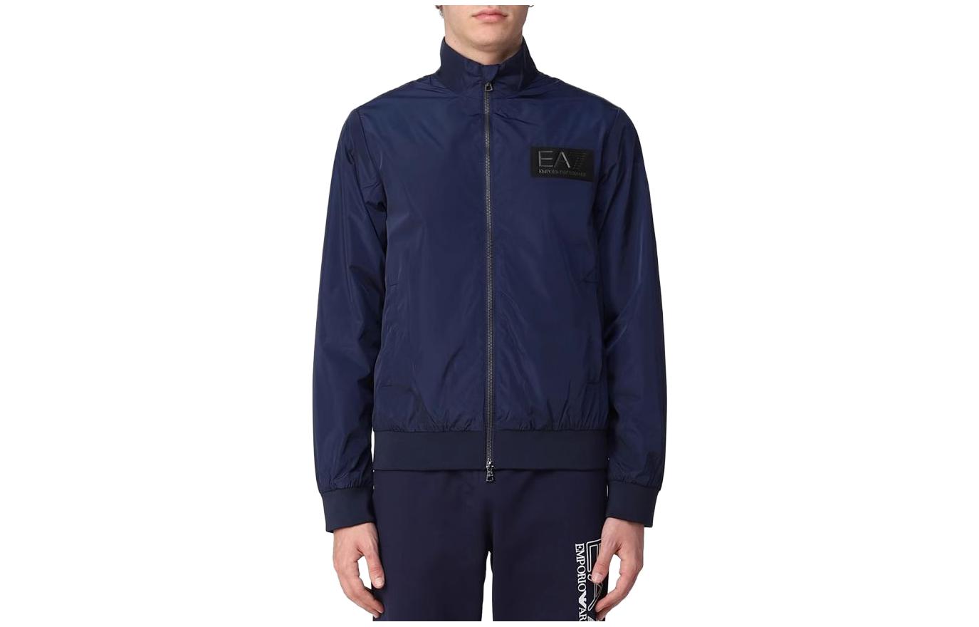 Emporio Armani EA7 Blue Zip-Up Jacket with Logo Print 3LPB38-PNAGZ-1554