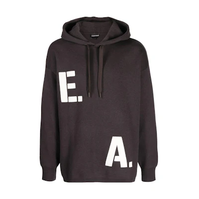 Emporio Armani EA7 Chocolate Letter Print Pullover Sweatshirt 6L1MXS-1MBWZ-0482