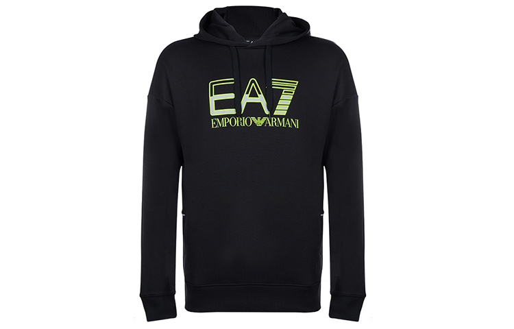 Emporio Armani EA7 Classic Logo Hoodie Black 6KPM73-PJANZ-1200