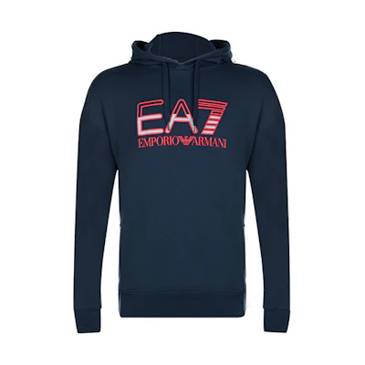 Emporio Armani EA7 Classic Logo Hoodie Blue 6KPM73-PJANZ-1554