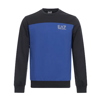 Emporio Armani EA7 Colorblock Crewneck Long Sleeve Sweatshirt Men Navy 6ZPM39-PJ05Z-1578