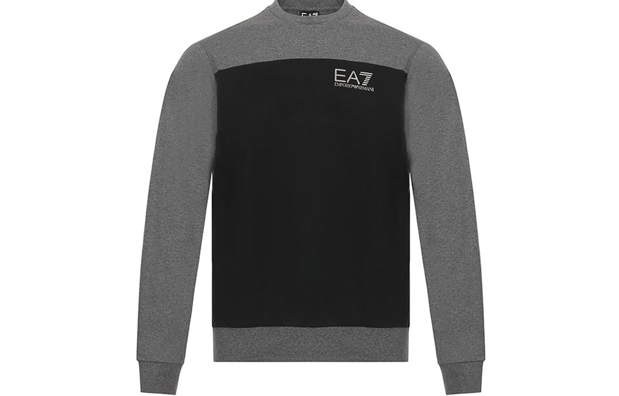 Emporio Armani EA7 Colorblock Crewneck Sweatshirt - Black 6ZPM39-PJ05Z-1200