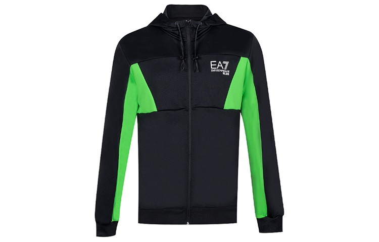 Emporio Armani EA7 Colorblock Hoodie Jacket - Black 3KPM54-PJ16Z-0200