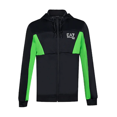 Emporio Armani EA7 Colorblock Hoodie Jacket - Black 3KPM54-PJ16Z-0200