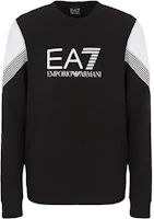 Emporio Armani EA7 Colorblock Logo Print Pullover Sweatshirt Black () 6LPM55-PJ9FZ-1200 Emporio Armani EA7 Colorblock Logo Print Pullover Sweatshirt Black () 6LPM55-PJ9FZ-1200