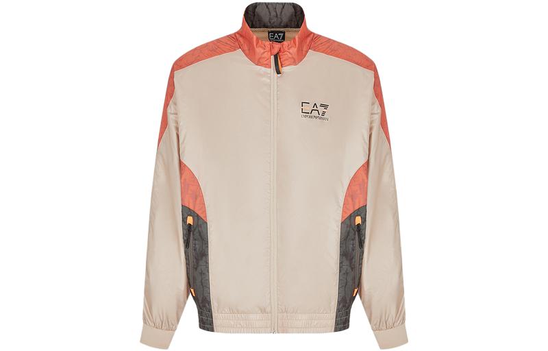 Emporio Armani EA7 Colorblock Logo Zip Jacket Brown Orange Green 3RPB19-PN5ZZ-1722