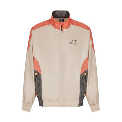 Emporio Armani EA7 Colorblock Logo Zip Jacket Brown Orange Green 3RPB19-PN5ZZ-1722