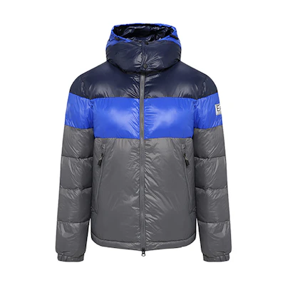 Emporio Armani EA7 Colorblock Zip Hoodie Jacket Gray/Blue. 6KPB59-PNR4Z-1977