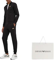 Cheap EMPORIO ARMANI EA7 Core Identity 黑色標誌印花休閒運動套裝 8NPV60-PJVRZ-0208