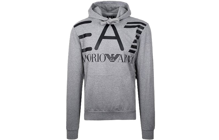 Emporio Armani EA7 Cotton Printed Hoodie Grey 3GPM16-J05Z-3905