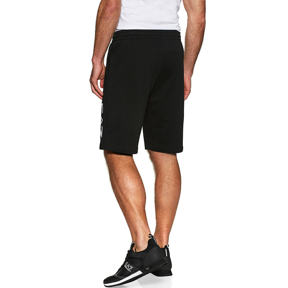 Purchase EMPORIO ARMANI EA7 Cotton Shorts with Logo Print in Black. 3KPS73-PJ05Z-1200