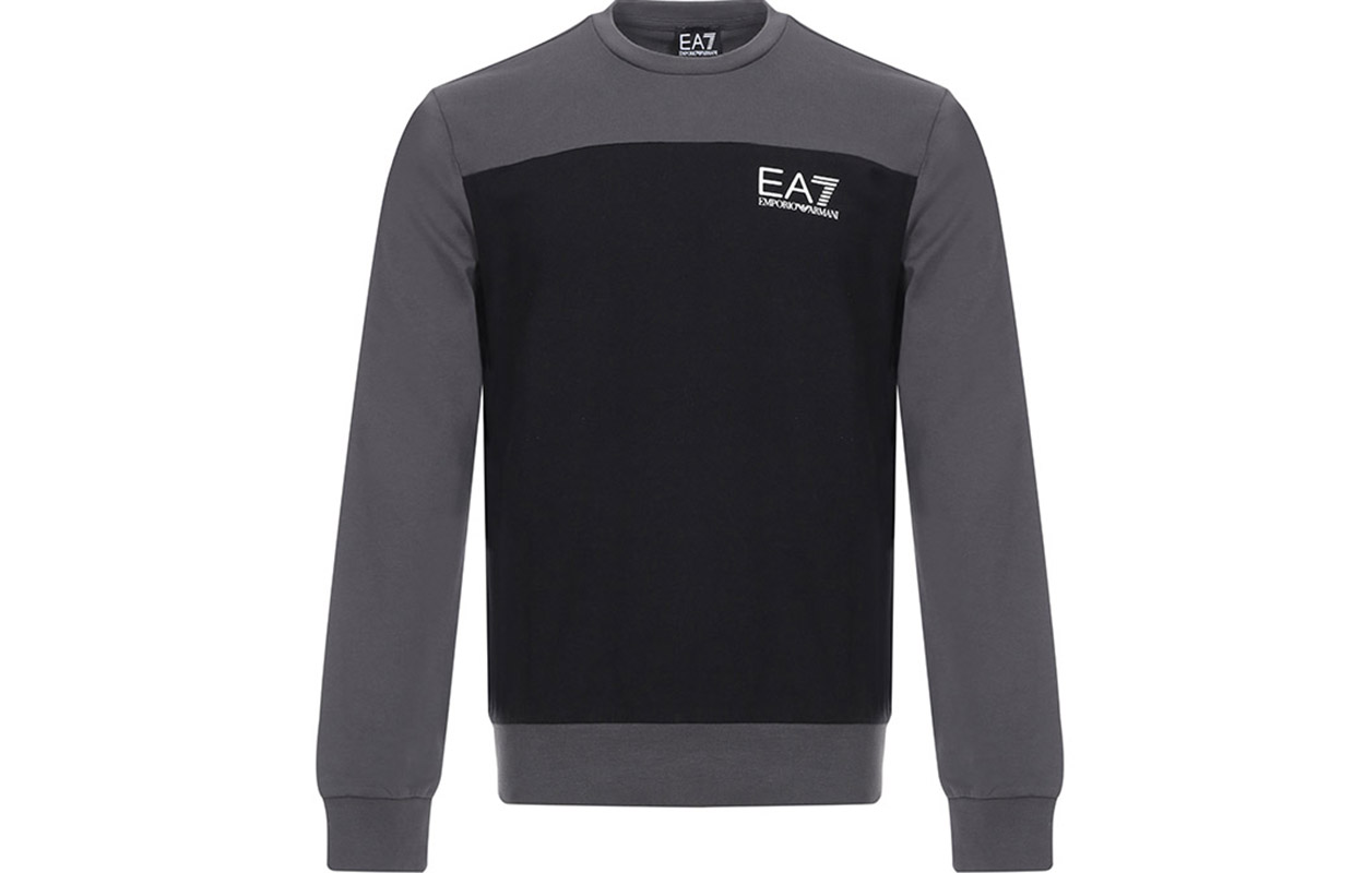 Emporio Armani EA7 Crewneck Sweatshirt Charcoal Gray Multicolor Logo 6ZPM39-PJ05Z-1994
