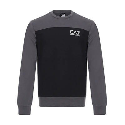 Emporio Armani EA7 Crewneck Sweatshirt Charcoal Gray Multicolor Logo 6ZPM39-PJ05Z-1994