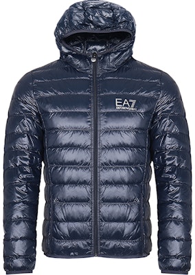 EMPORIO ARMANI EA7 Deep Blue Hooded Down Jacket Winter Collection 8NPB02-PN29Z-1578 Buy EMPORIO ARMANI EA7 Deep Blue Hooded Down Jacket Winter Collection 8NPB02-PN29Z-1578