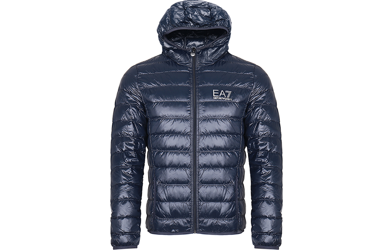 Order EMPORIO ARMANI EA7 Deep Blue Hooded Down Jacket Winter Collection 8NPB02-PN29Z-1578