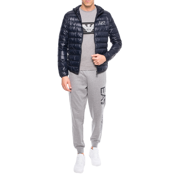 Purchase EMPORIO ARMANI EA7 Deep Blue Hooded Down Jacket Winter Collection 8NPB02-PN29Z-1578