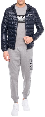 EMPORIO ARMANI EA7 Deep Blue Hooded Down Jacket Winter Collection 8NPB02-PN29Z-1578 Purchase EMPORIO ARMANI EA7 Deep Blue Hooded Down Jacket Winter Collection 8NPB02-PN29Z-1578
