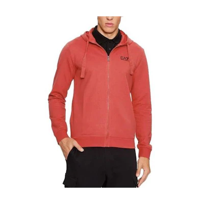 Emporio Armani EA7 Fitted Red Hoodie Full-Zip Jacket 8NPM03-PJ05Z-1462