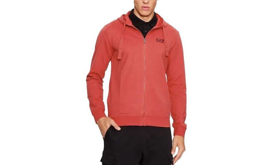 Order Emporio Armani EA7 Jaket Hoodie Merah Fitted Berzip Penuh 8NPM03-PJ05Z-1462