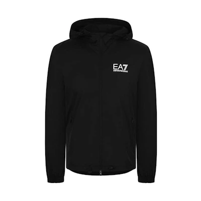 Emporio Armani EA7 FW20 Logo Print Zip Hoodie Jacket Black 6HPB27-PN9CZ-1200