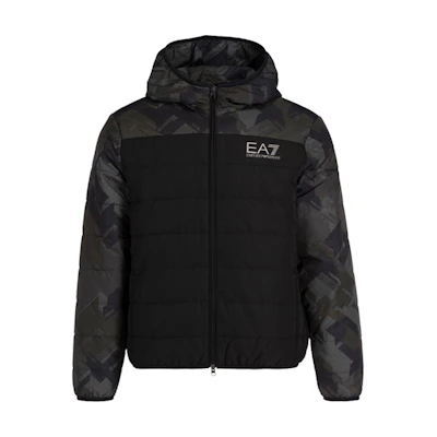 Emporio Armani EA7 FW21 Black Classic Logo Zip-Up Jacket Coat 6GPB02-N28Z-1200
