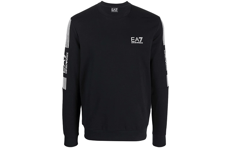 Emporio Armani EA7 FW21 Black Pullover Sweatshirt with Logo Print 6KPM55-PJ9FZ-1200 圖 2