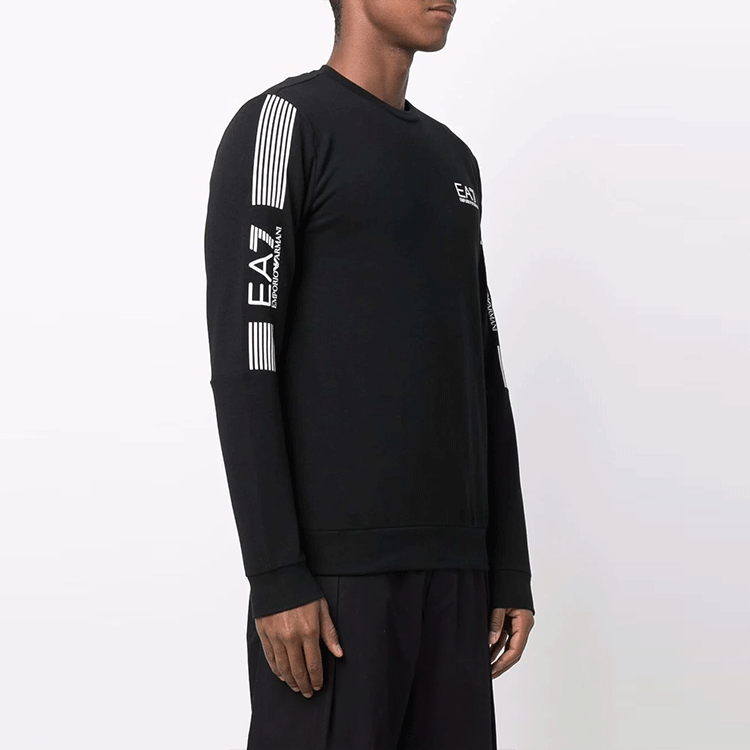 Emporio Armani EA7 FW21 Black Pullover Sweatshirt with Logo Print 6KPM55-PJ9FZ-1200 圖 5