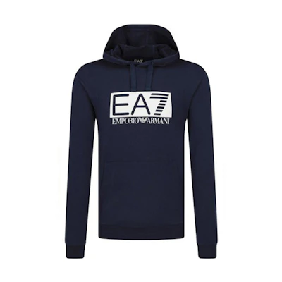Emporio Armani EA7 FW21 Blue Letter Print Hoodie for Men 3GPM62-J05Z-1554