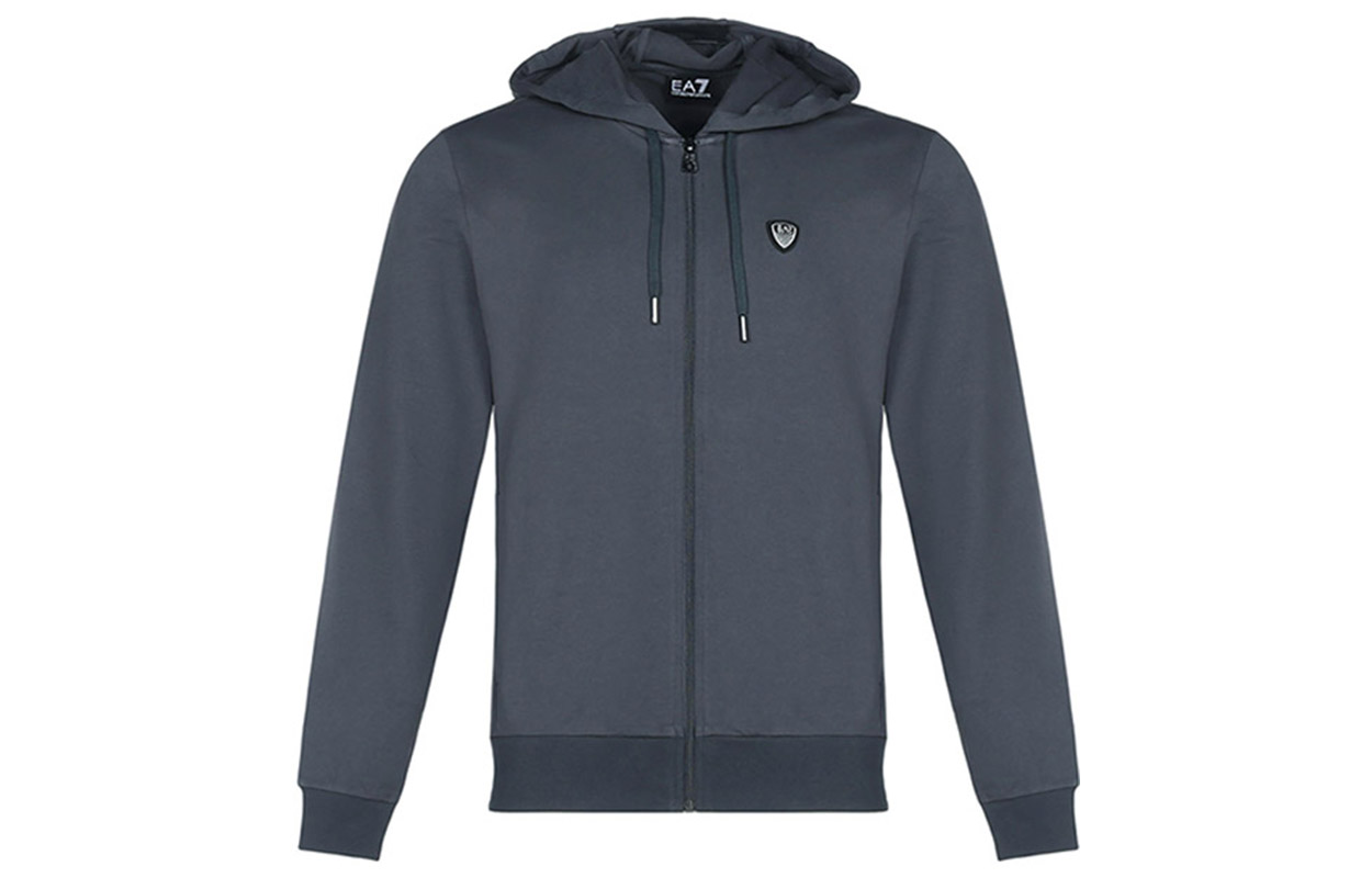 Emporio Armani EA7 FW21 Charcoal Cotton Hoodie Jacket 8NPM15-PJ05Z-1994