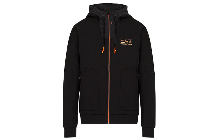 Emporio Armani EA7 FW21 Classic Logo Sweatshirt Jacket Black 6KPM52-PJAHZ-1200
