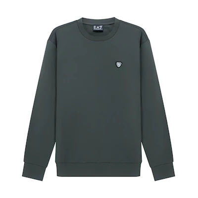 Emporio Armani EA7 FW21 Cotton Crewneck Logo Sweatshirt Deep Green 8NPM14-PJ05Z-1862