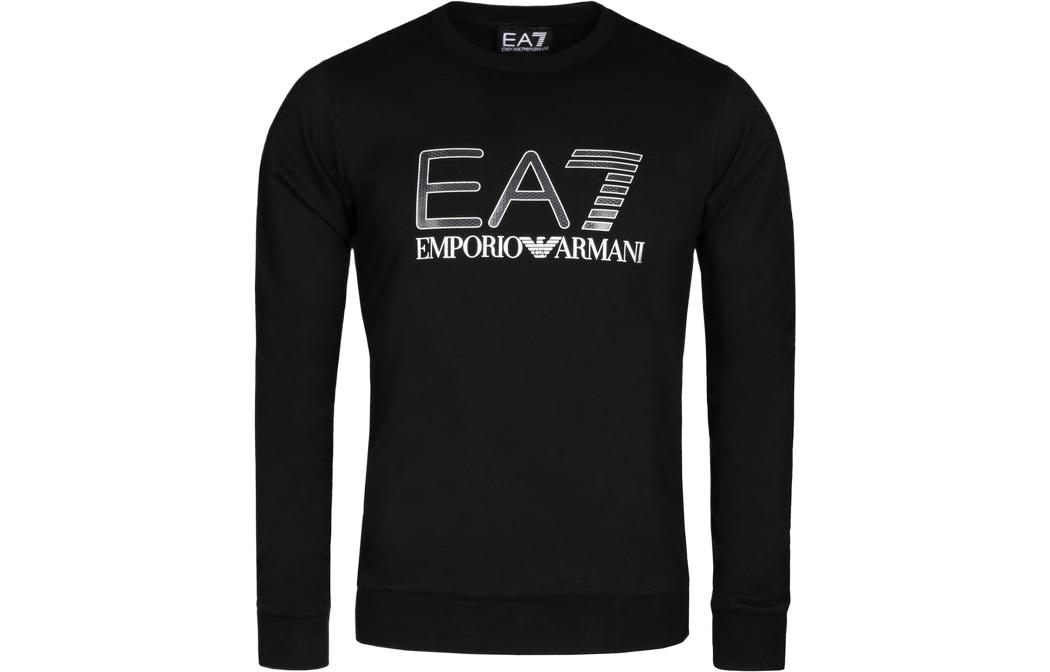 Emporio Armani EA7 FW21 Logo Print Black Crewneck Sweatshirt 3GPM14-PJ05Z-1200