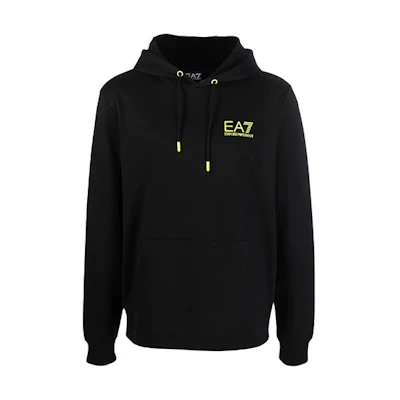 Emporio Armani EA7 FW21 Logo Print Hoodie Black 6KPM47-PJ05Z-1200