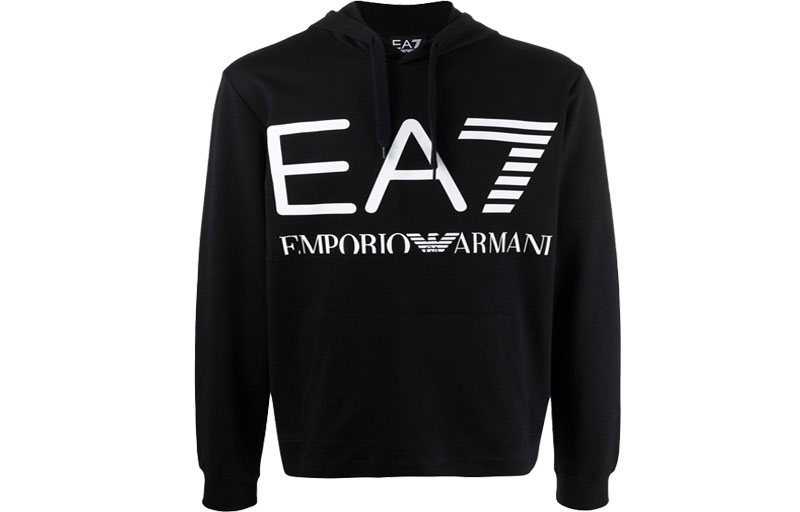 Order Emporio Armani EA7 FW21 黑色男款標誌連帽衫 6KPM69-PJBWZ12000