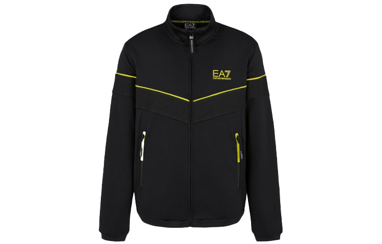 Order Emporio Armani EA7 FW21 Logo Zip-Up High Neck Jacket Black Men’s Sweatshirt 6KPM32-PJ16Z-1200